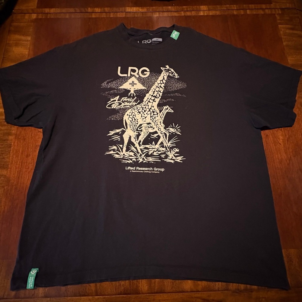 LRG Lifted Research‎ Group Giraffe Graphic T-Shirt Black Men's 2XL (XXL) Cotton